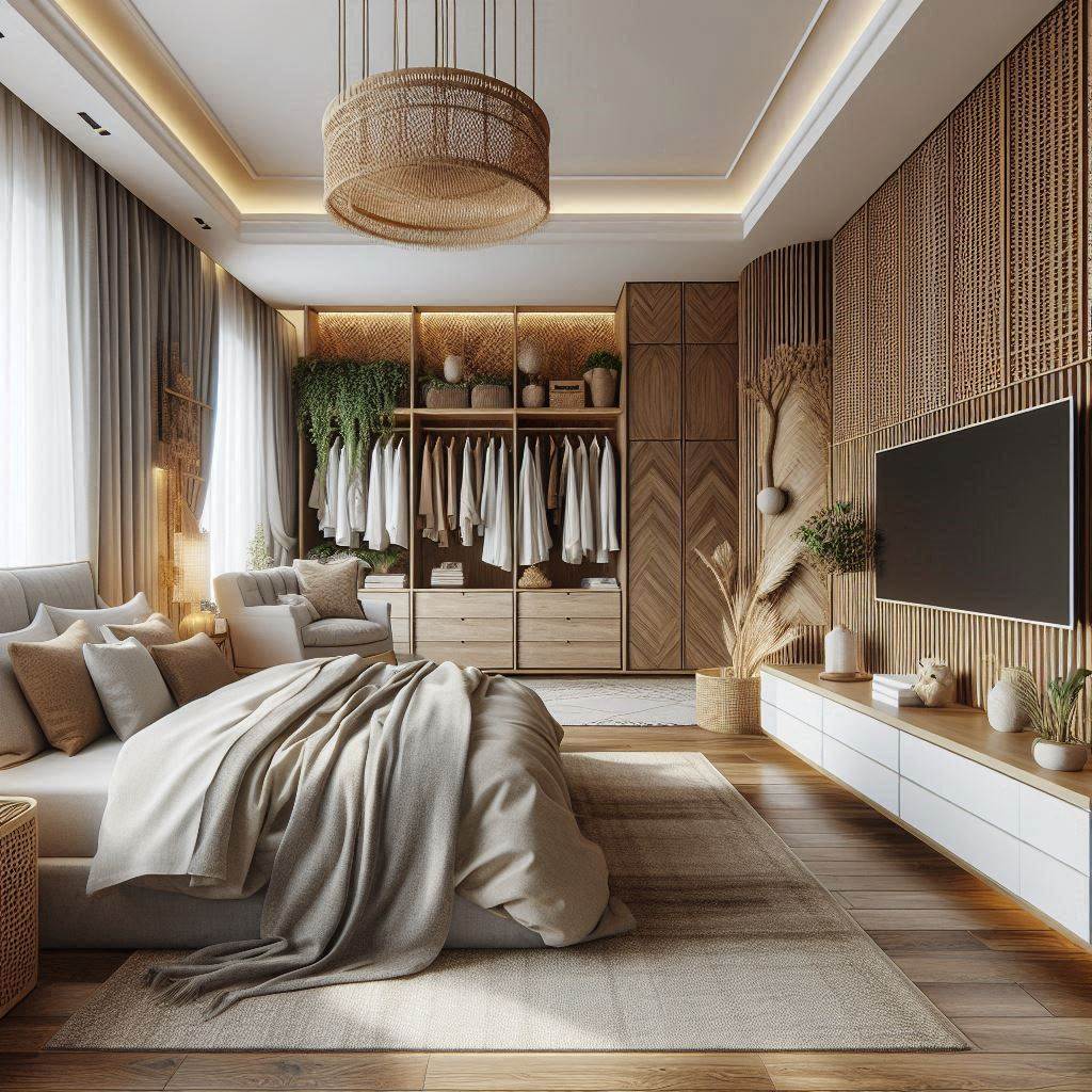 A Nature-Inspired Bedroom with Earthy Tones