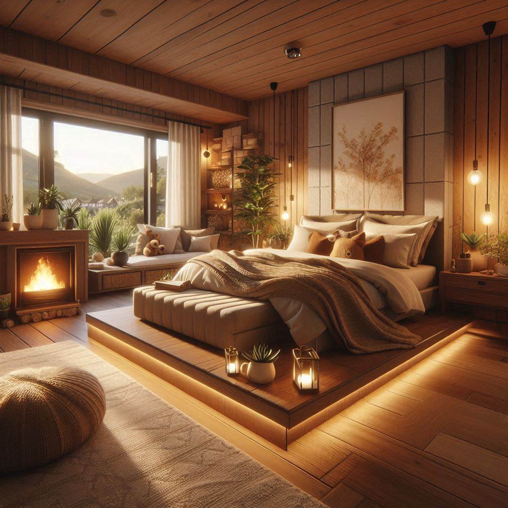 Cozy Master Bedroom with Warm Lighting