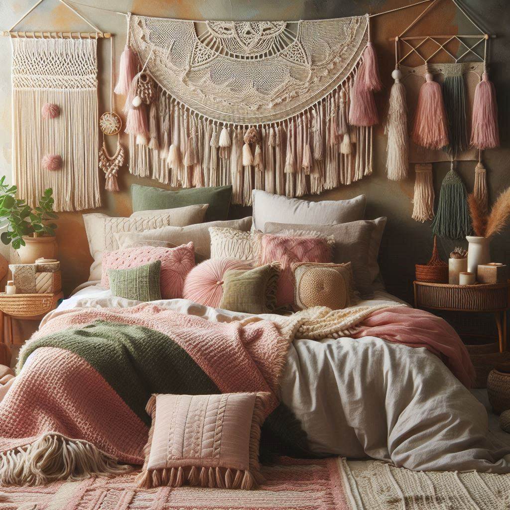 Layered Textiles for a Cozy Bohemian Feel