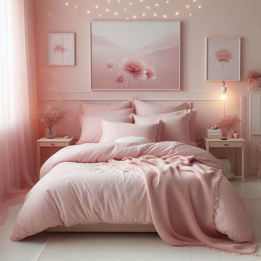 18 Stunning Ideas for a Korean Minimalist Bedroom Aesthetic 9 Blush Pink Elegance for a Feminine Touch