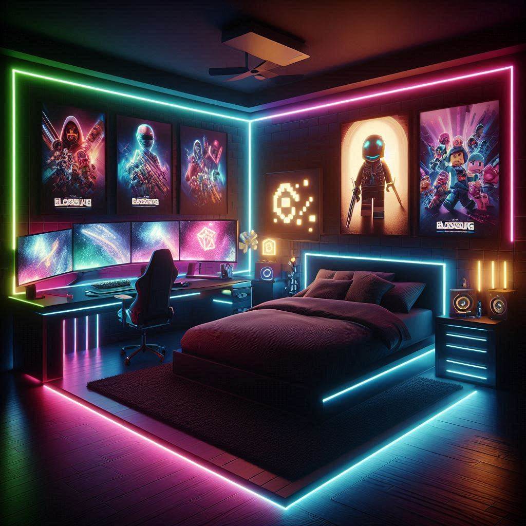  Futuristic LED Gaming Bedroom