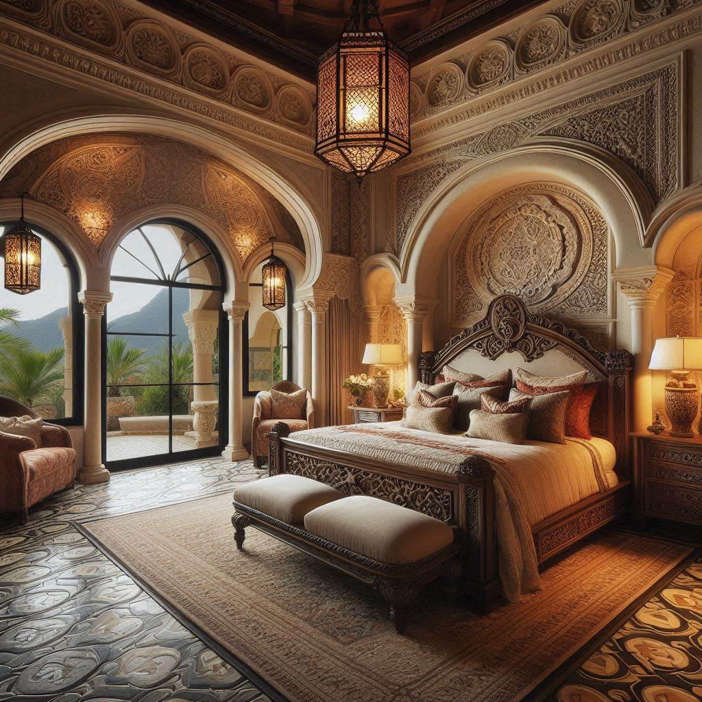 Elegant Mediterranean Bedroom with Arched Details