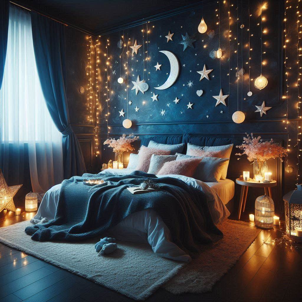 Starry Night Ambience: Dream Bedroom Aesthetic Cozy Blue