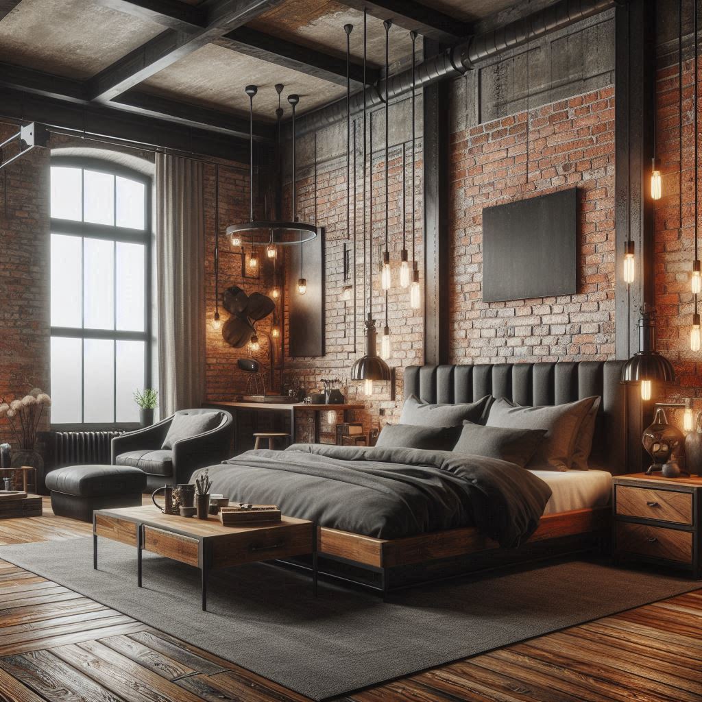 Industrial Loft-Style Bedroom