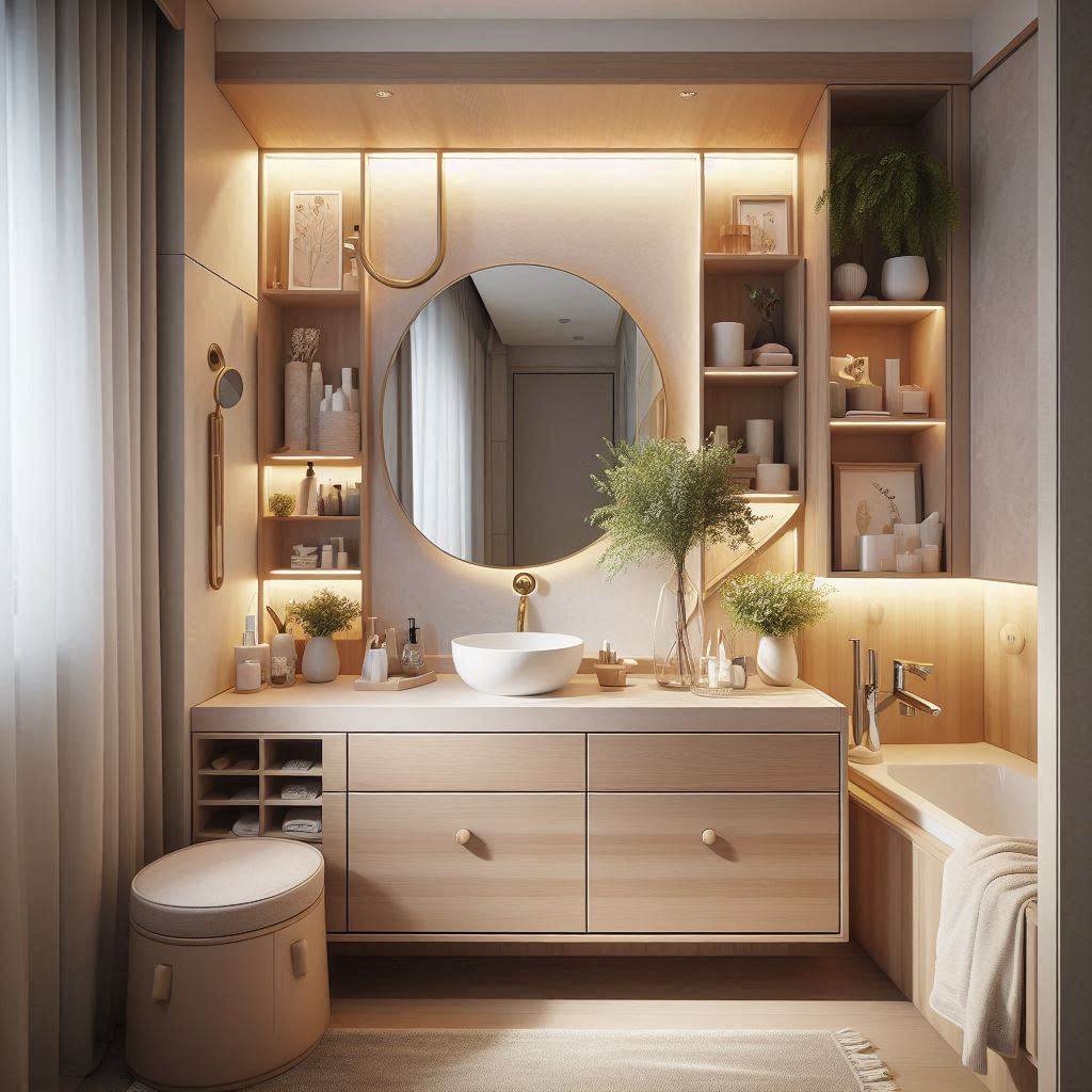 Small Room Vanity with Space-Saving Solutions