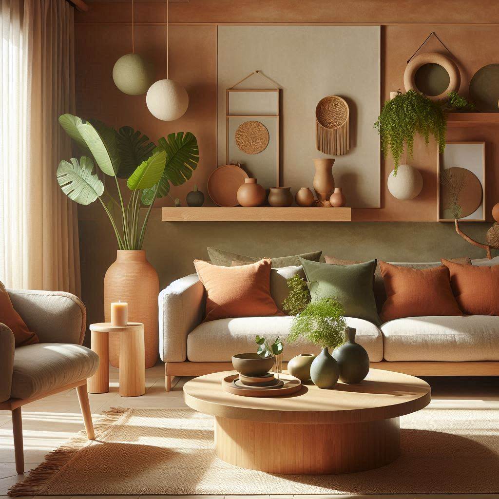 Earthy Color Palette for a Relaxing Organic Modern Living Room