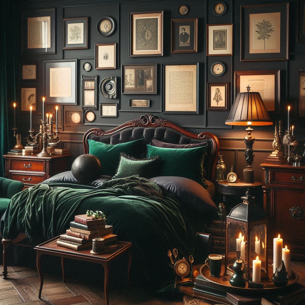 Moody Dark Academia Cozy Bedroom