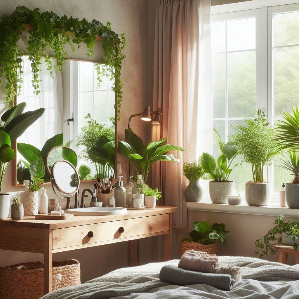 Aesthetic Greenery Vanity for Freshness