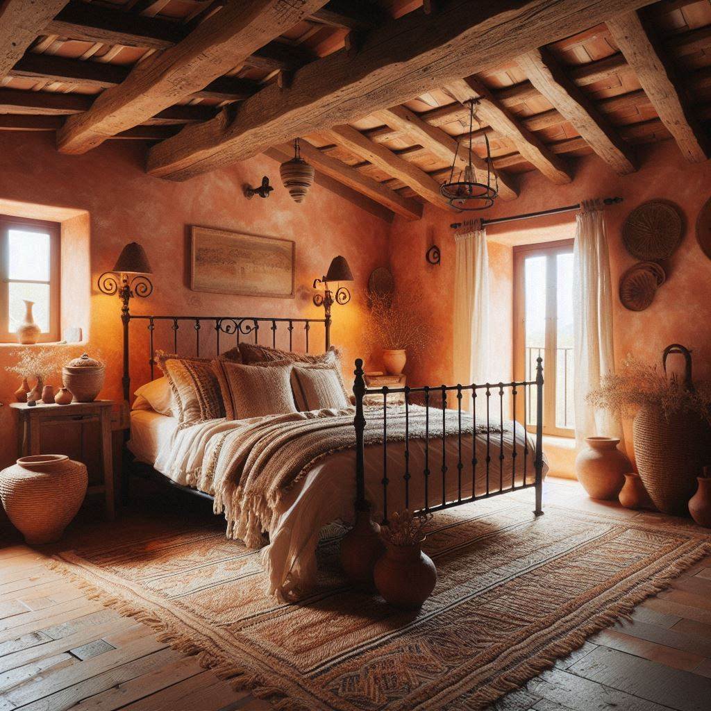 Warm and Earthy Mediterranean Bedroom