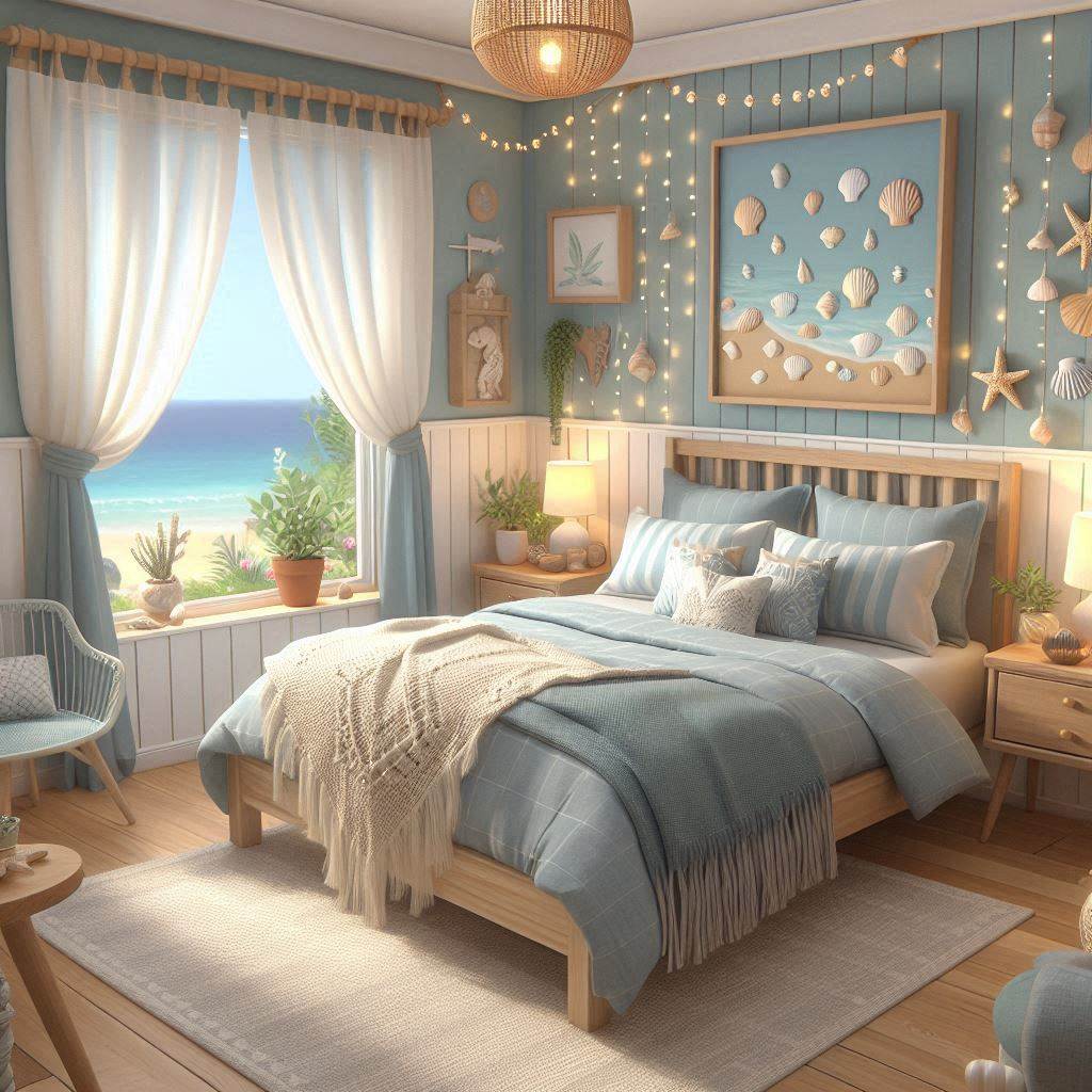 Soft Coastal-Themed Bedroom