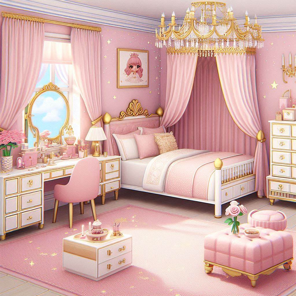 Girly Princess-Themed Bedroom