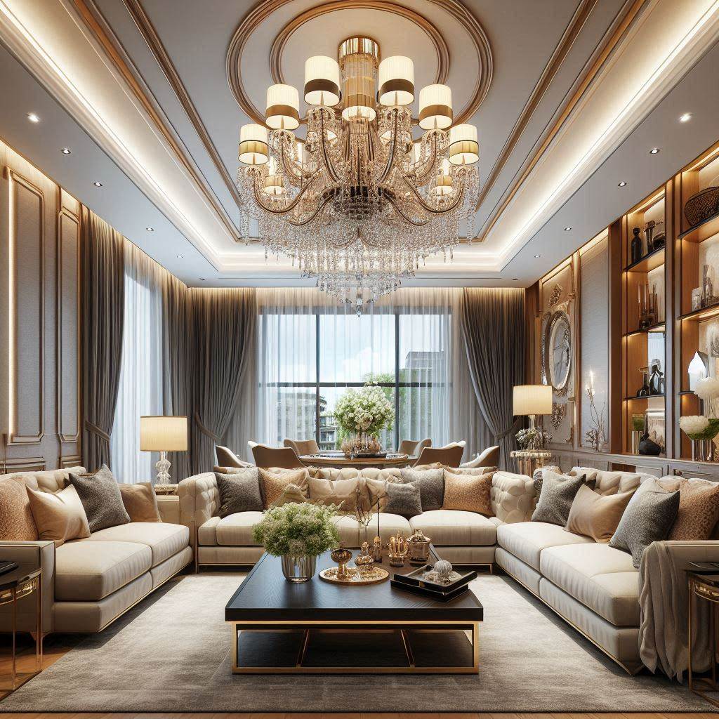 Ceiling Design with Elegant Chandeliers for a Luxe Feel