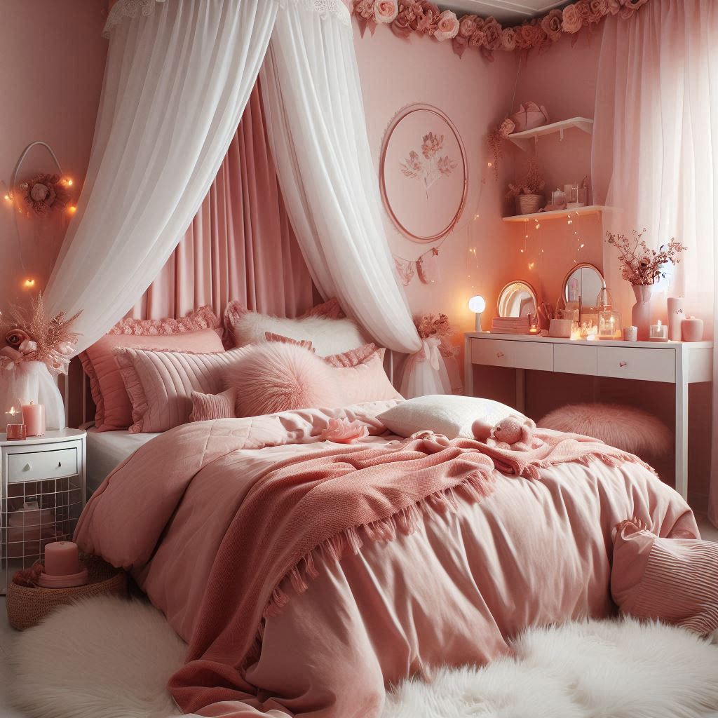 Dreamy Pink Aesthetic Bedroom