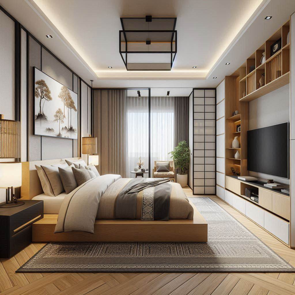 A Japandi-Style Bedroom with Minimal Elegance