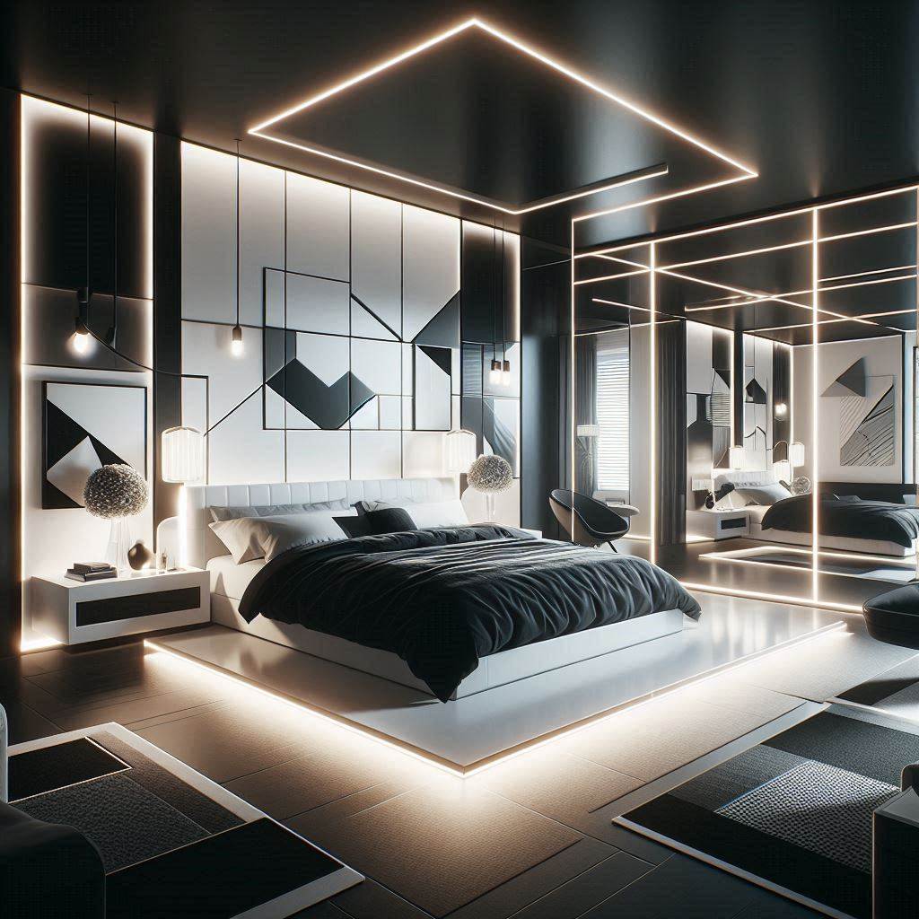 Black & White Minimalist Bedroom