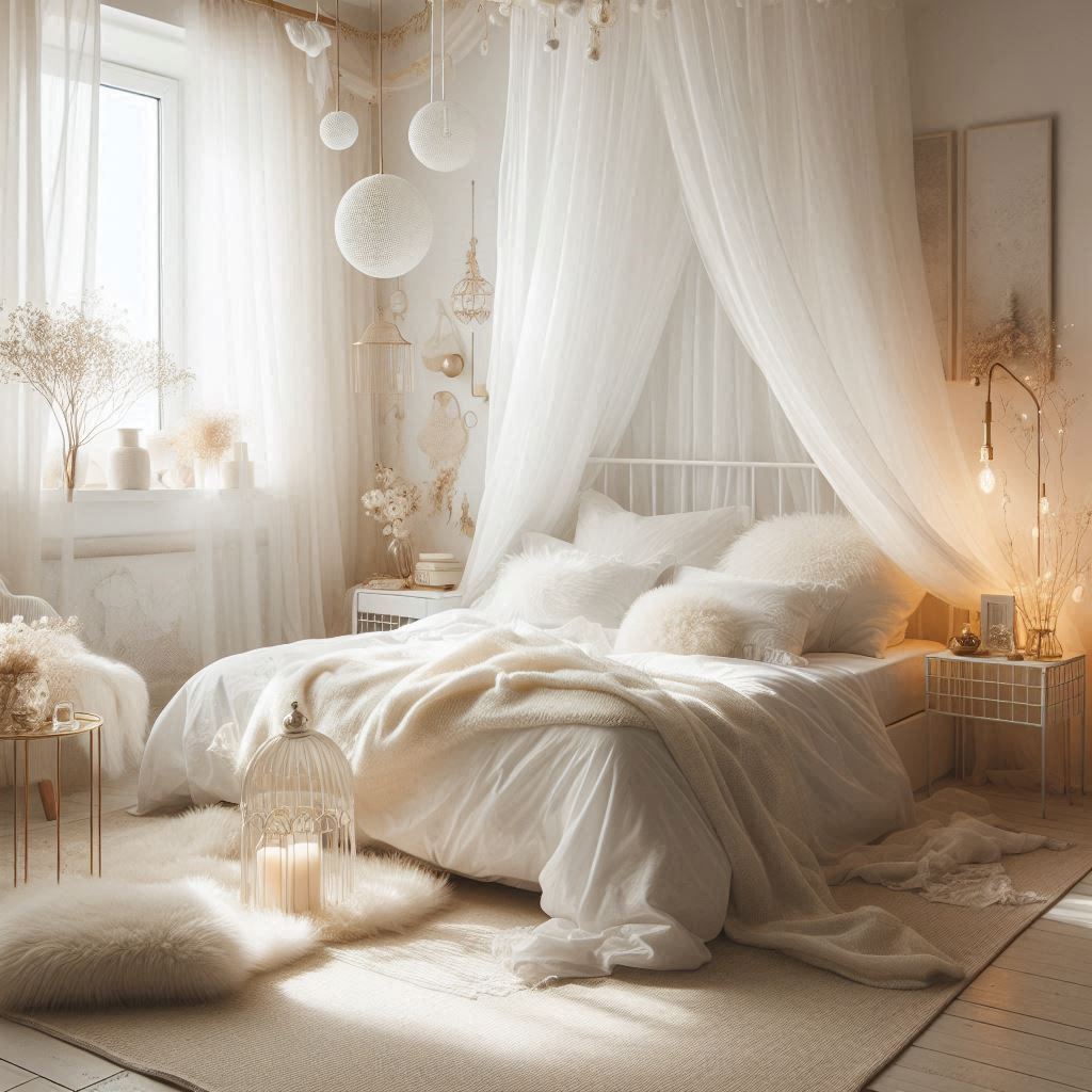 Cloud-Inspired White Aesthetic Bedroom