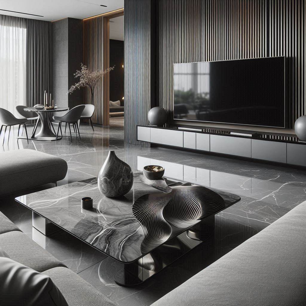  Sleek & Modern Grey Living Room with a Statement Coffee Table