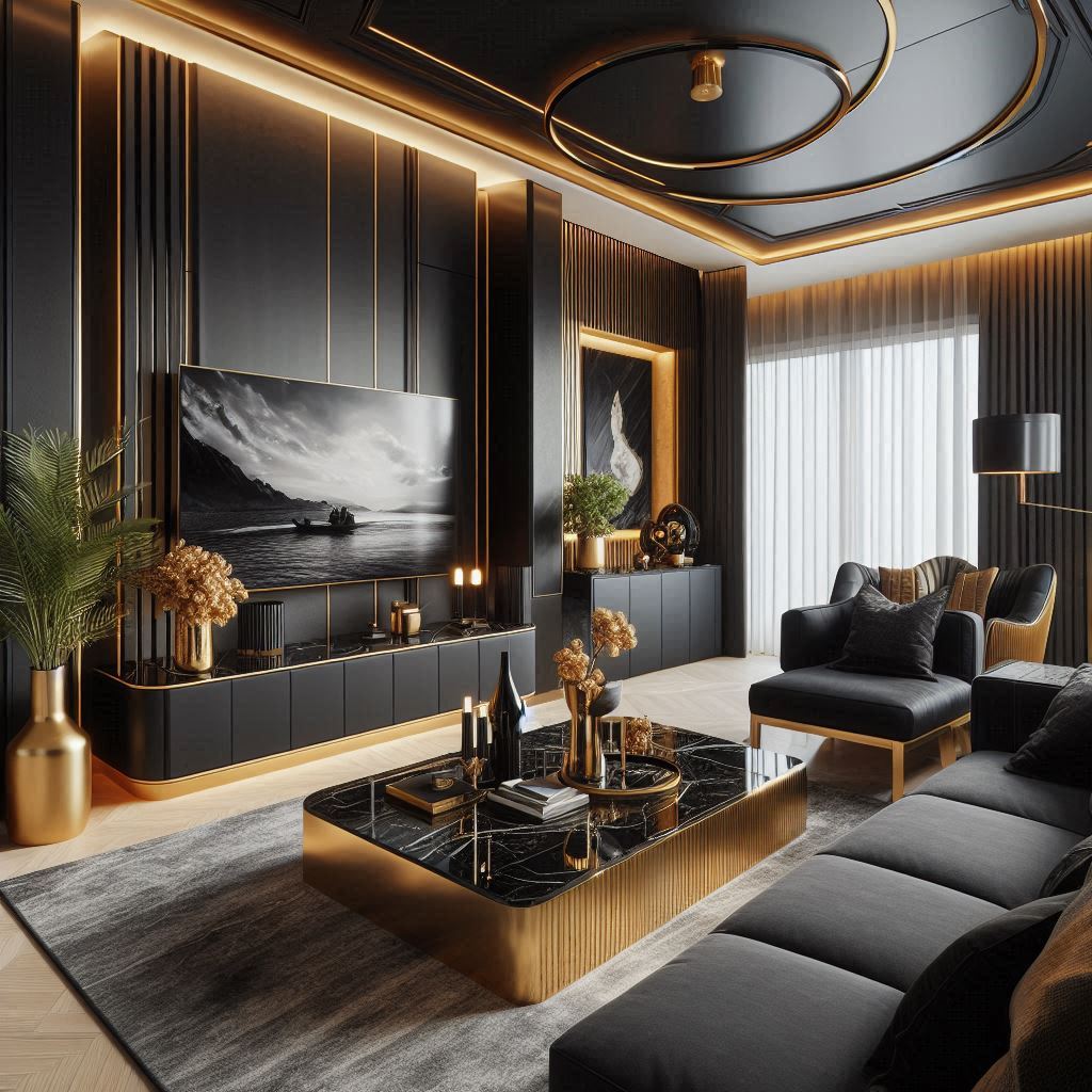 Black & Gold Glamour with a Cozy Touch