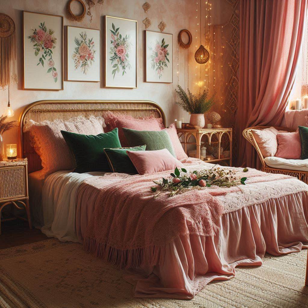 Pink and Green Boho Aesthetic for a Fresh, Feminine Touch