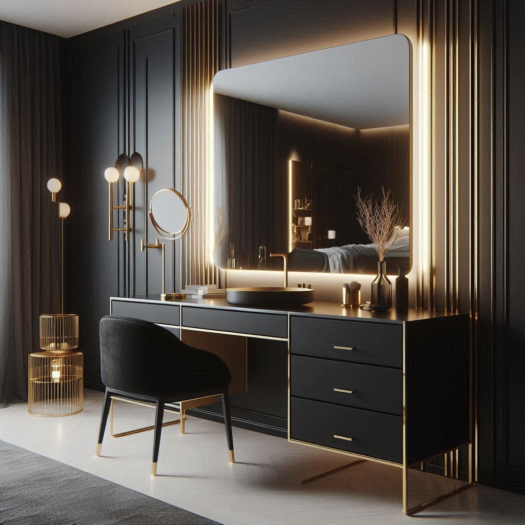 Modern Luxury with Sleek Black Vanity