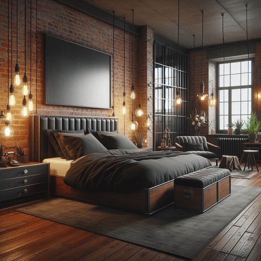  Industrial-Style Bachelor Bedroom