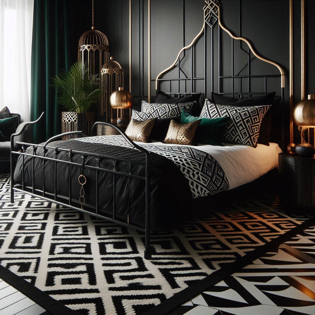 Bold Contrast with a Black Iron Bed