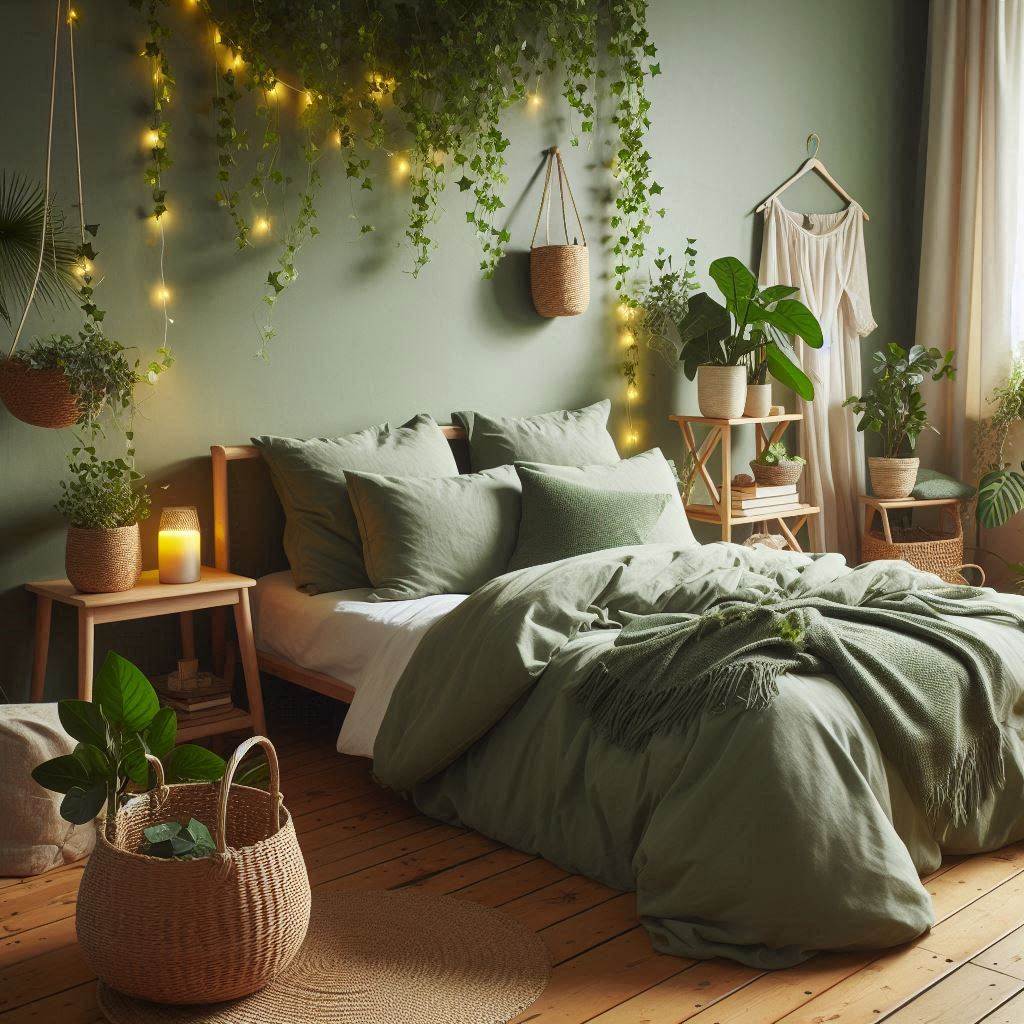 Refreshing Green Aesthetic Bedroom