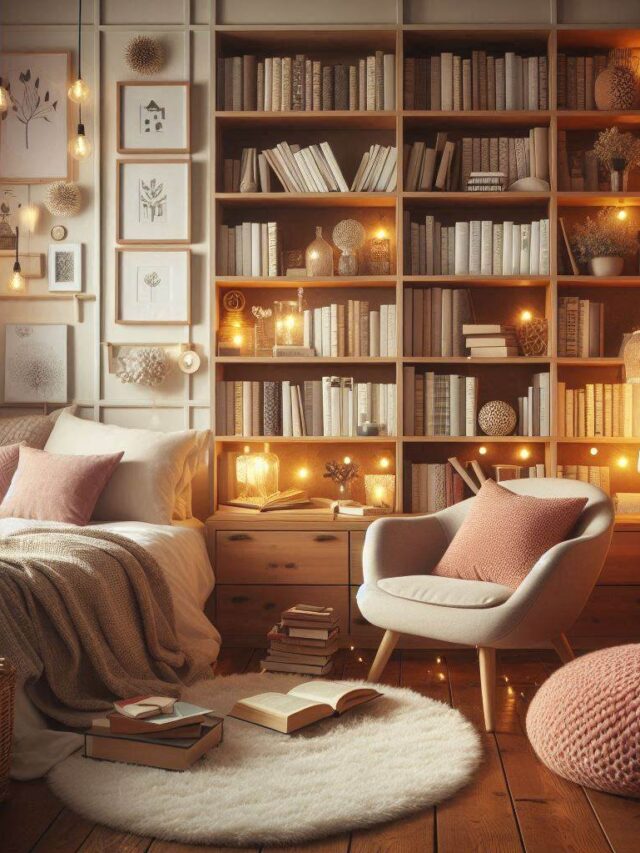 Cozy Bookshelf Bedroom for Book Lovers