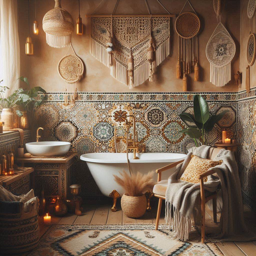 16 Bathroom Decor Luxury Ideas to Transform Your Home Into a Romantic Sanctuary 8 Boho Luxe Spirit