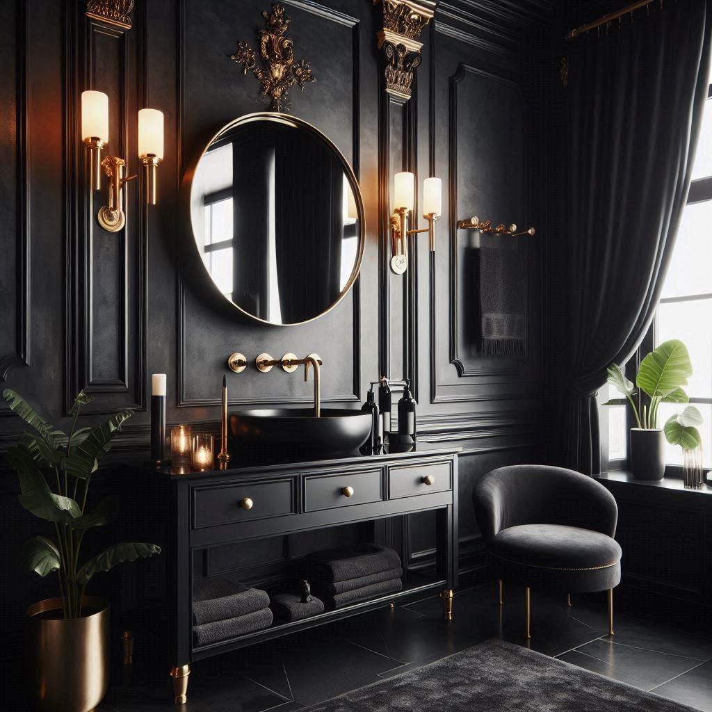 17 Romantic Bathroom Paint Colors for a Fresh Makeover 7 Blackened Charcoal – Bold Passion