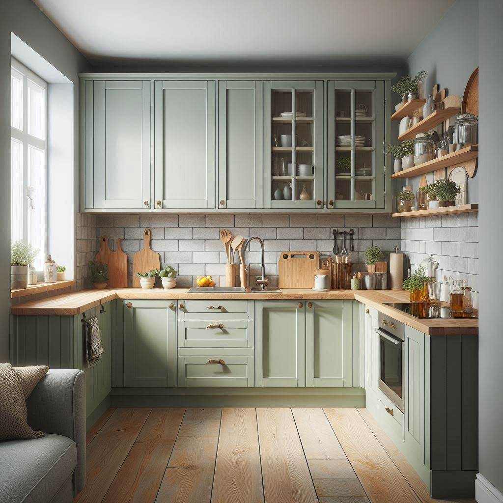 15 Stunning Kitchen Cabinet Color Ideas 4 Soft Sage Green for a Natural Touch
