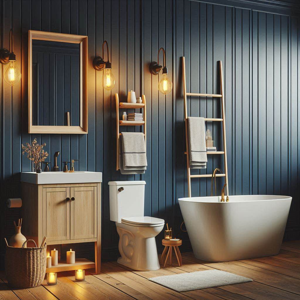 15 Navy Blue Bathroom Decor Ideas That Feel Like a Romantic Getaway 13 Accent Walls That Steal Hearts