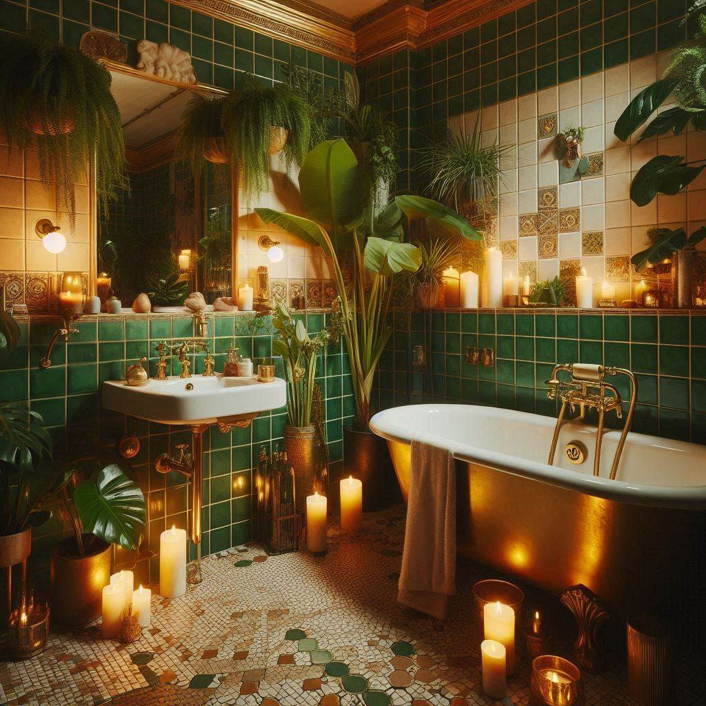 16 Romantic Ideas to Capture the 70s Bathroom Aesthetic 3 Embrace the 70s Bathroom Aesthetic Green Revival