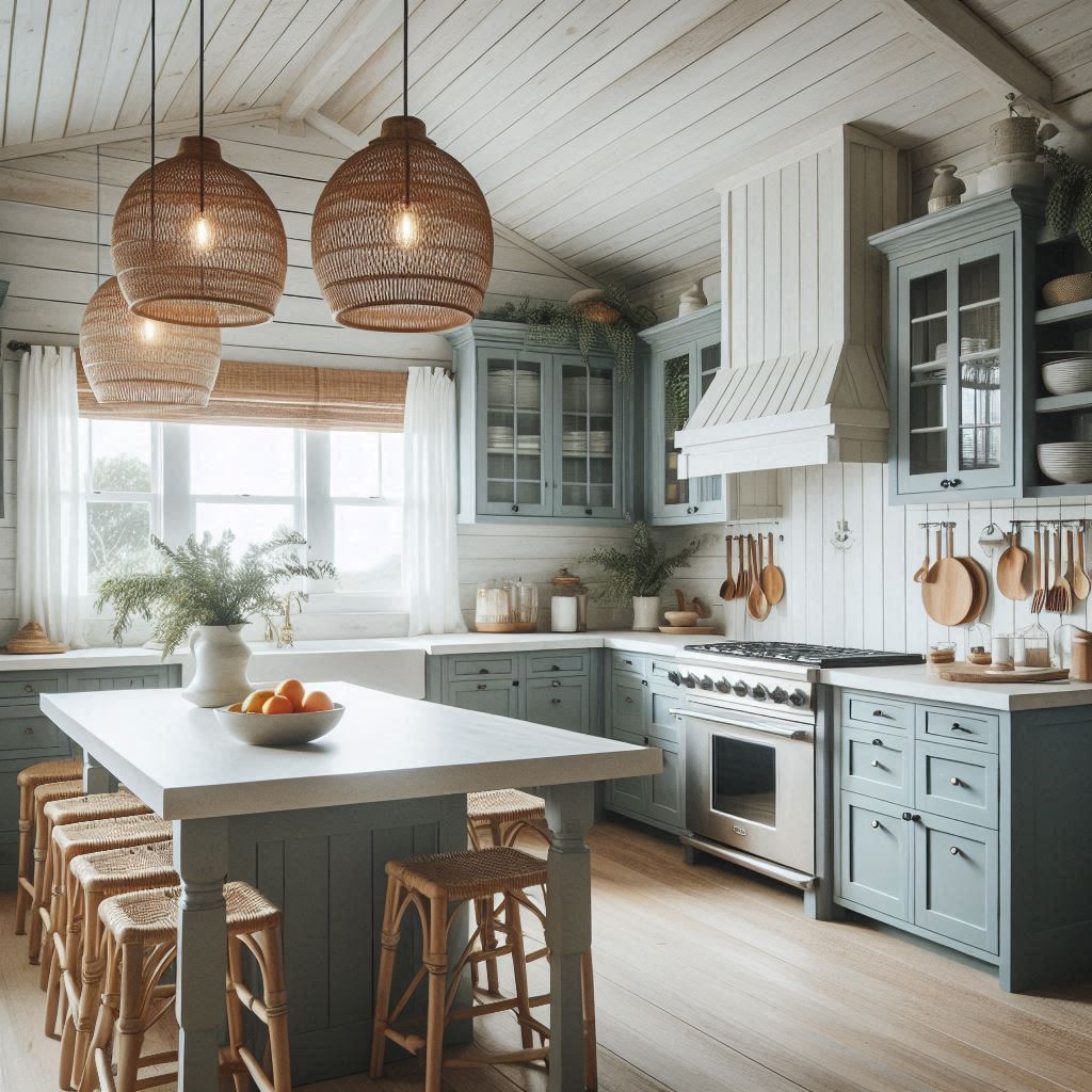 15 Stunning Kitchen Cabinet Color Ideas 9 Dusty Blue for a Soft Coastal Look