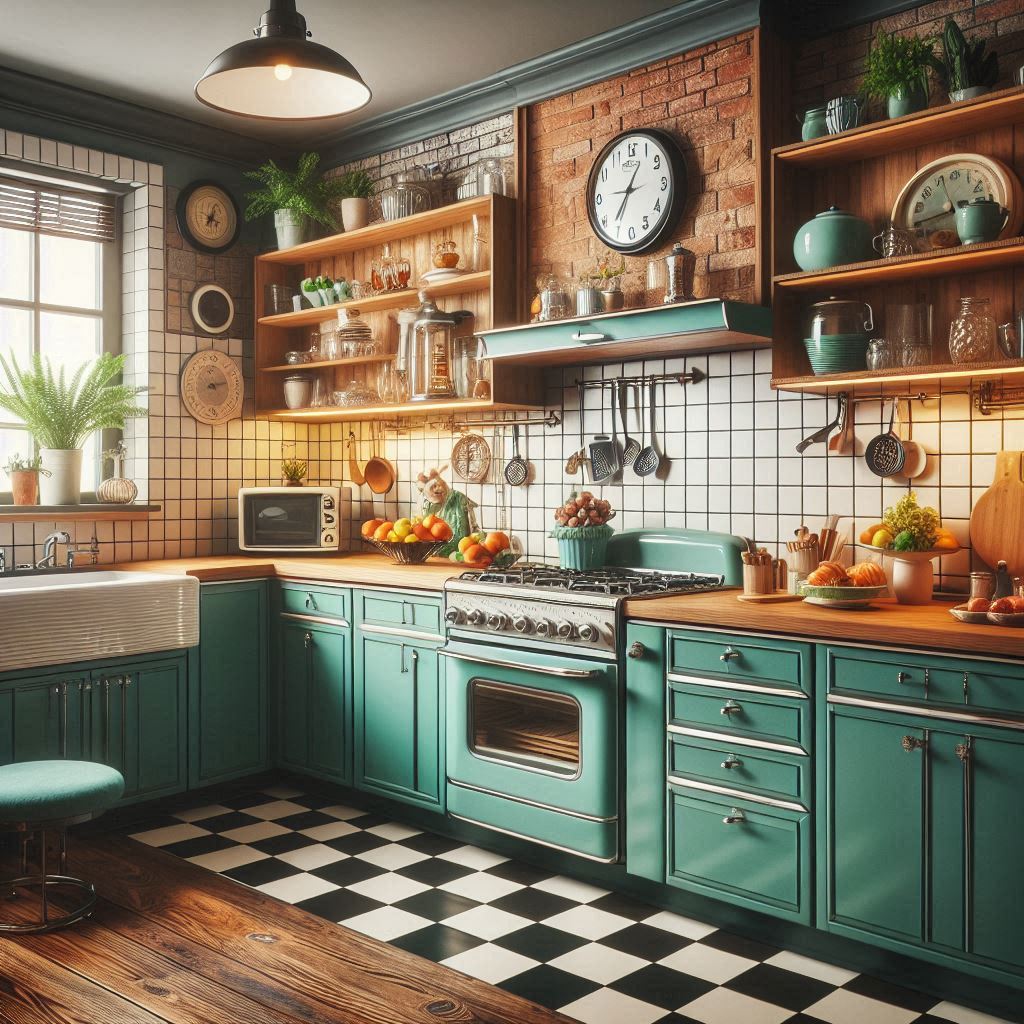 15 Stunning Kitchen Cabinet Color Ideas 15 Teal and Wood for Retro Vibes