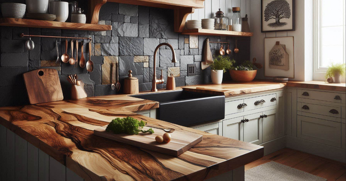 Black Backsplash Kitchen