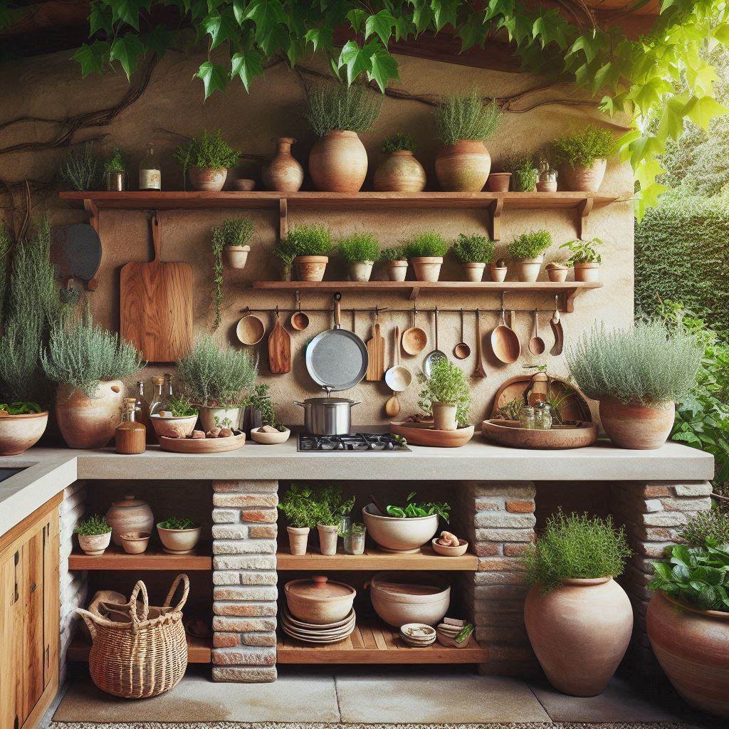 15 Inspiring Rustic Outdoor Kitchen Ideas 10 Garden-Inspired Herb Haven