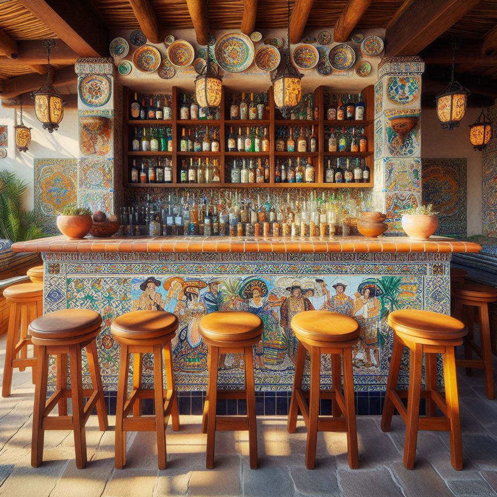 15 Inspiring Mexican Outdoor Kitchen Ideas 16 Festive Tile-Topped Bar