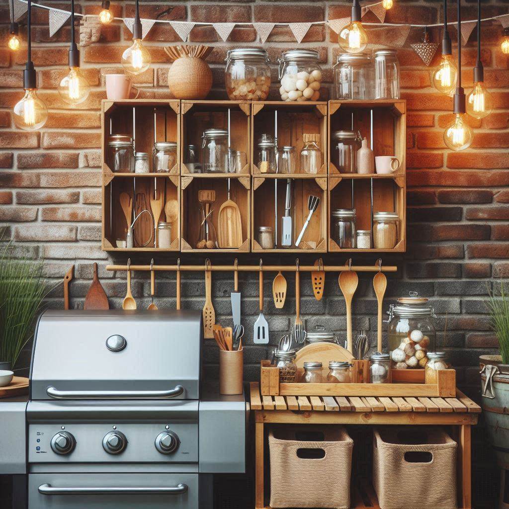 15 Brilliant Cheap Outdoor Kitchen Ideas 13 Wood Crate Outdoor Kitchen Wall
