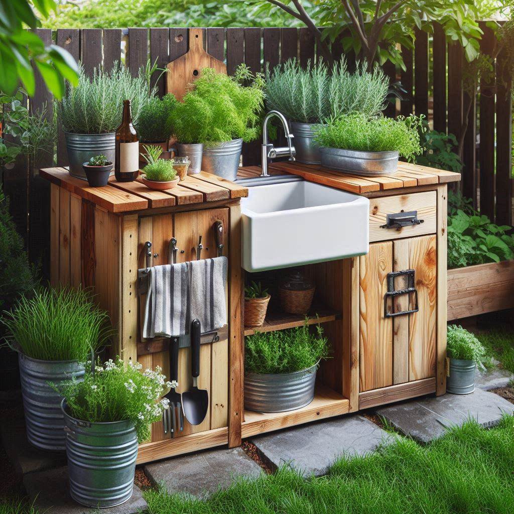 Sink and Counter Combo with Reclaimed Materials