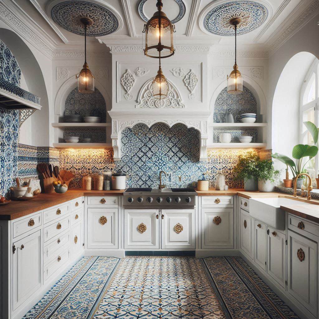 15 Stunning Blue Backsplash Kitchen Ideas for a Fresh, Modern Look 4 Blue and White Moroccan Tiles for Traditional Vibes