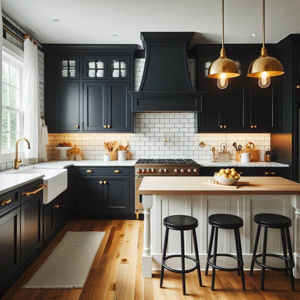 15 Stunning Black Kitchen Cabinets Ideas 6 Painted Black Shaker Cabinets for Classic Appeal