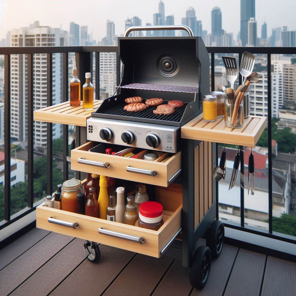 15 Brilliant Cheap Outdoor Kitchen Ideas 6 Grill Cart Upgrade for Small Spaces