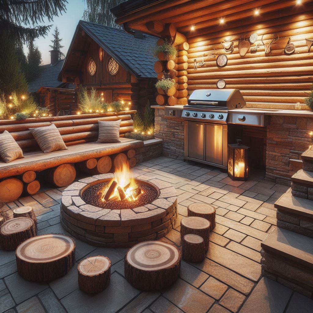 15 Inspiring Small Outdoor Kitchen Ideas 8 Fire Pit and Grill Combo
