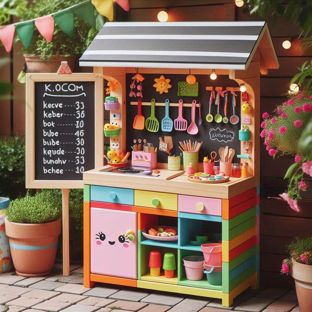 15 Creative Outdoor Kitchen DIY Ideas on a Budget 9 Outdoor Kitchen DIY Kids-Friendly Station
