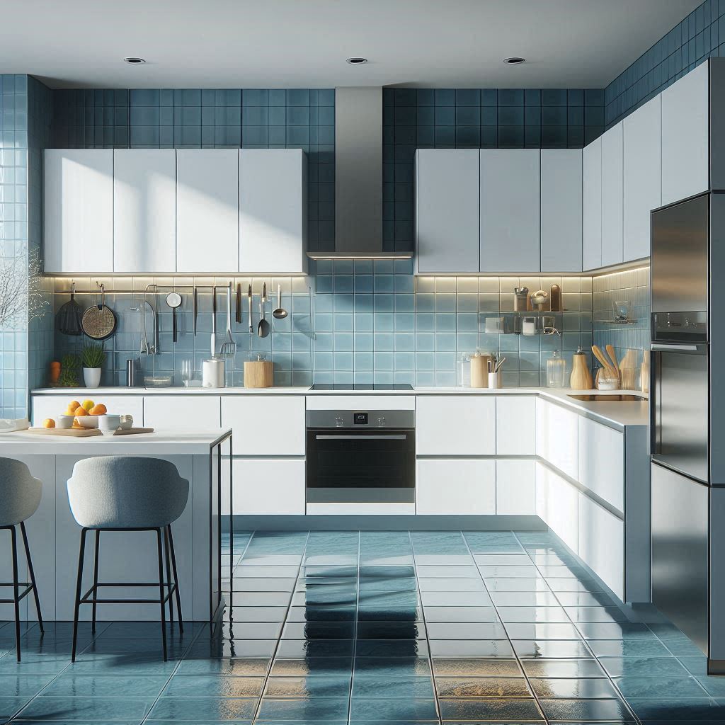 15 Stunning Blue Backsplash Kitchen Ideas for a Fresh, Modern Look 6 Glass Blue Backsplash for a Contemporary Twist