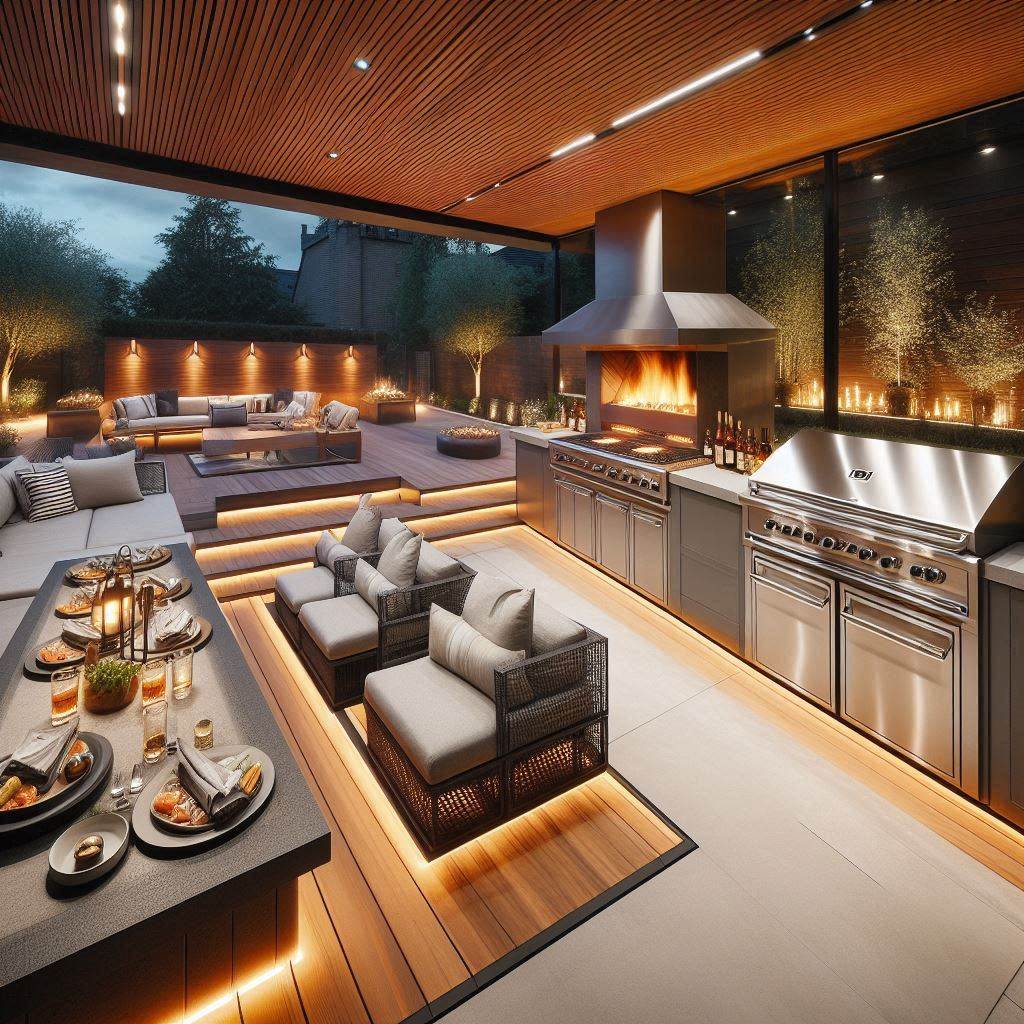 15 Luxury Outdoor Kitchen Ideas 13 Luxury Outdoor Kitchen with Heated Flooring