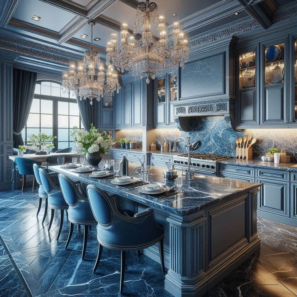 15 Stunning Blue Backsplash Kitchen Ideas for a Fresh, Modern Look 7 Blue Granite Countertops with Matching Backsplash