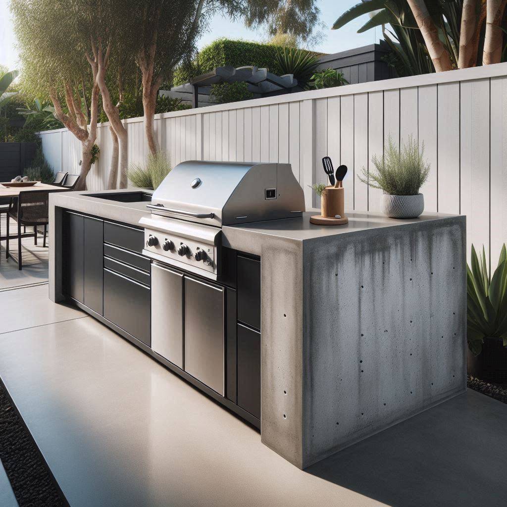 Modern Concrete Kitchen Island