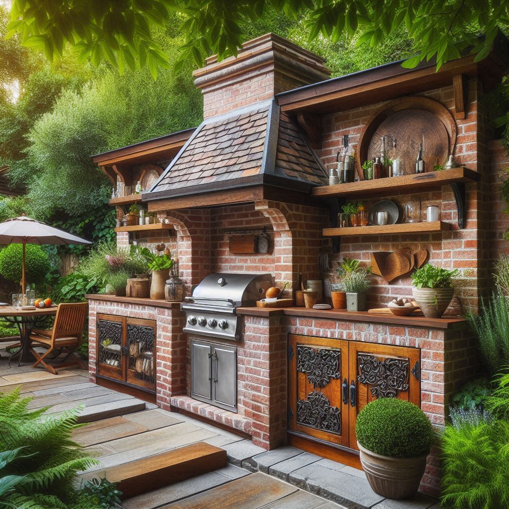 15 Creative Outdoor Kitchen DIY Ideas on a Budget 5 Brick Outdoor Kitchen DIY for a Classic Look